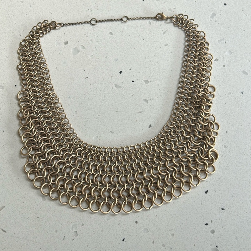 Urban Outfitters brass mesh statement necklace